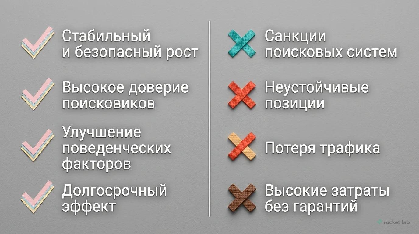 Естественные ссылки против покупных: преимущества и риски