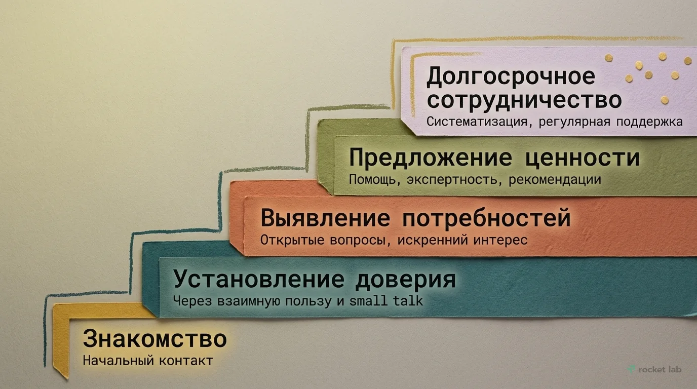 Этапы построения эффективных деловых связей