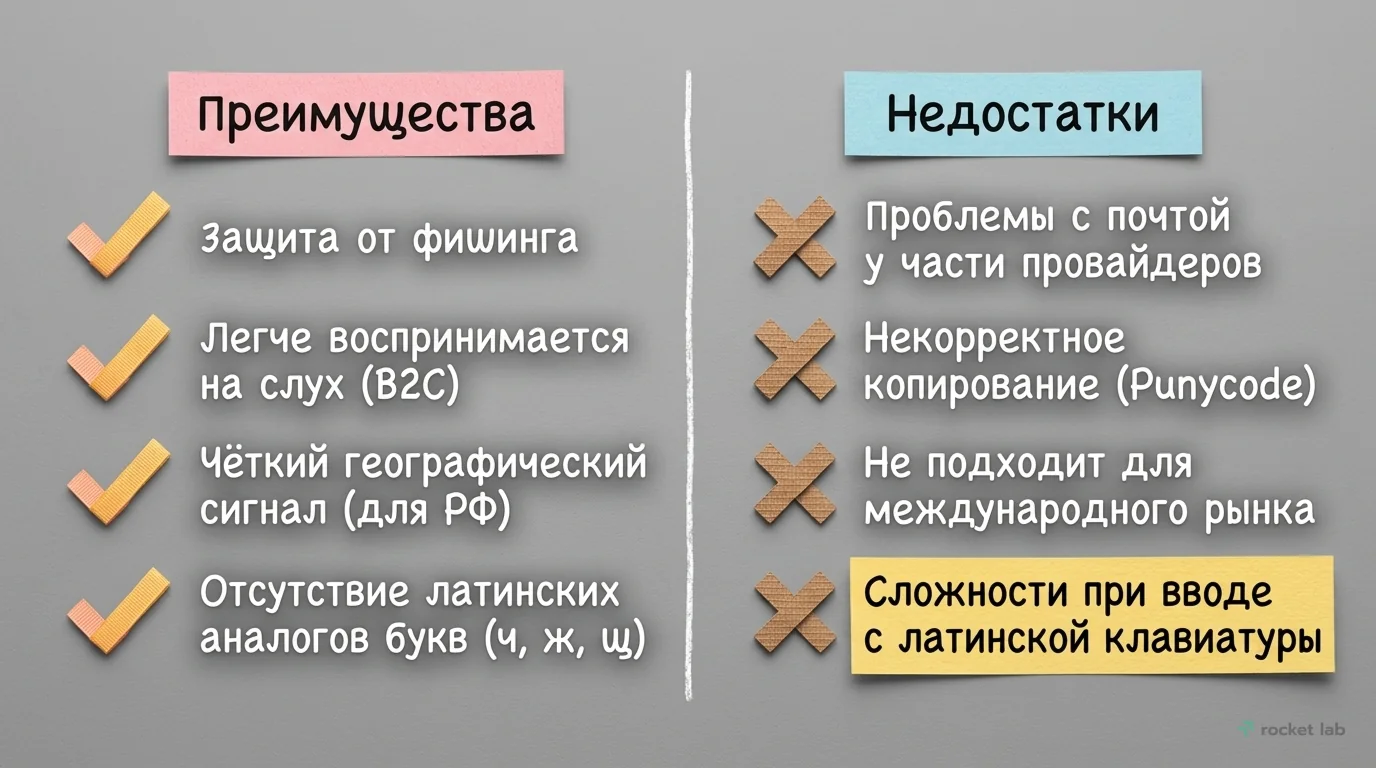 Кириллические домены (.рф): Плюсы и минусы