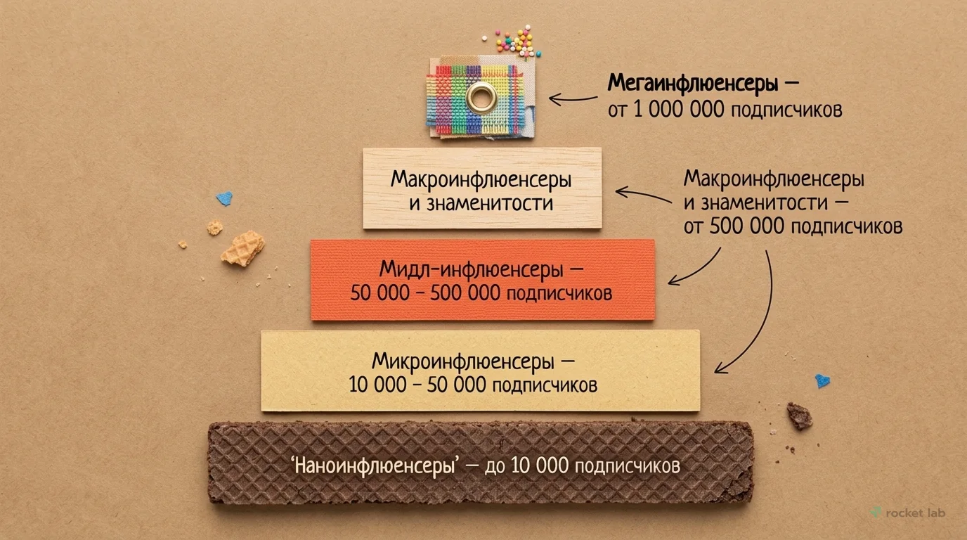 Классификация инфлюенсеров по размеру аудитории