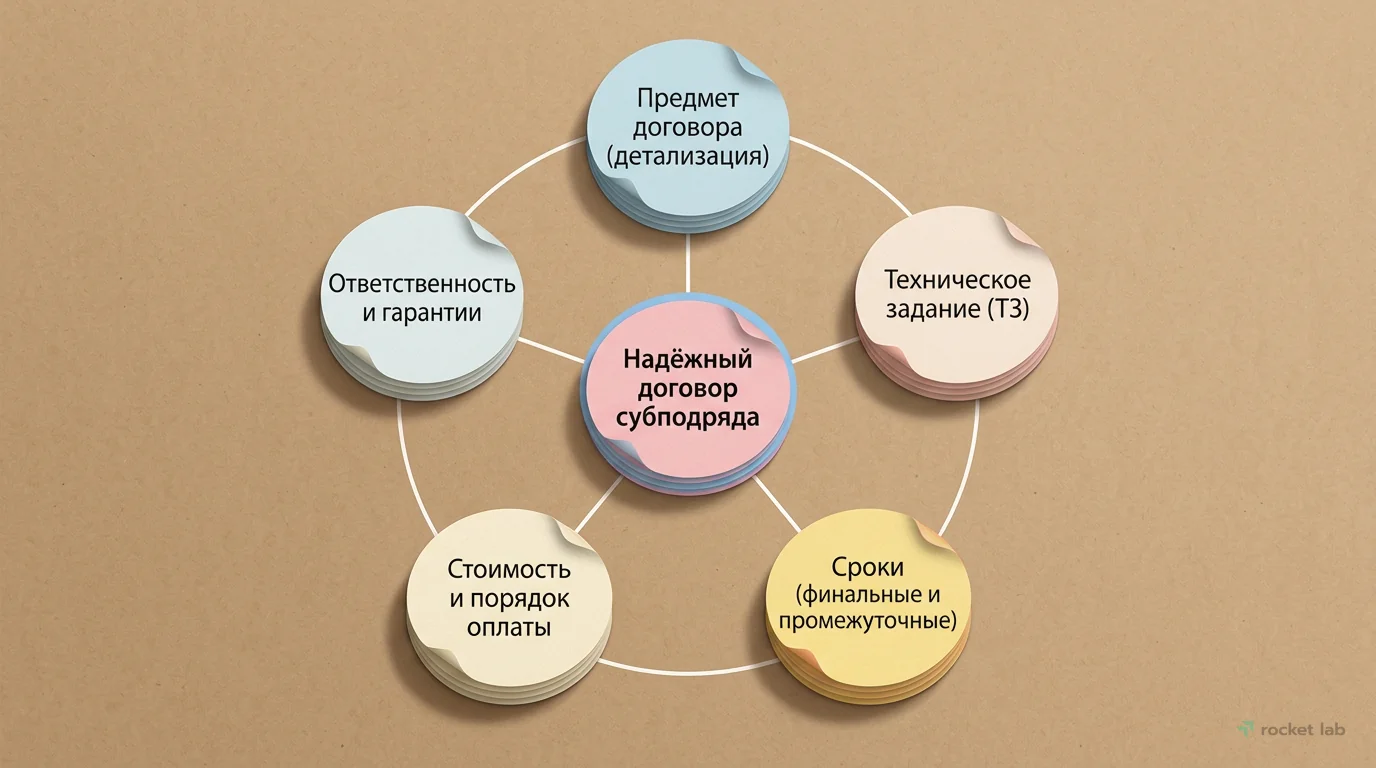 Ключевые элементы договора субподряда