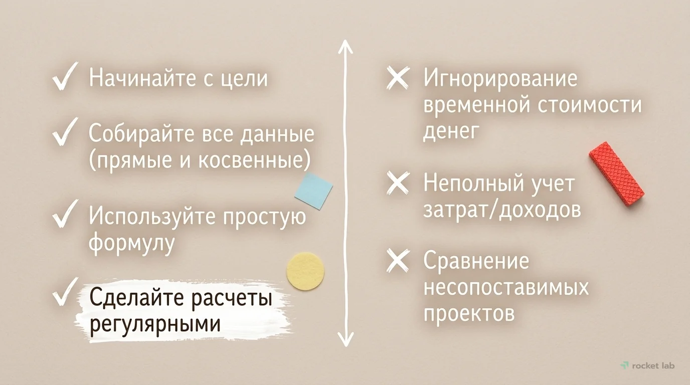 Ключевые принципы и типичные ошибки при расчете ROI