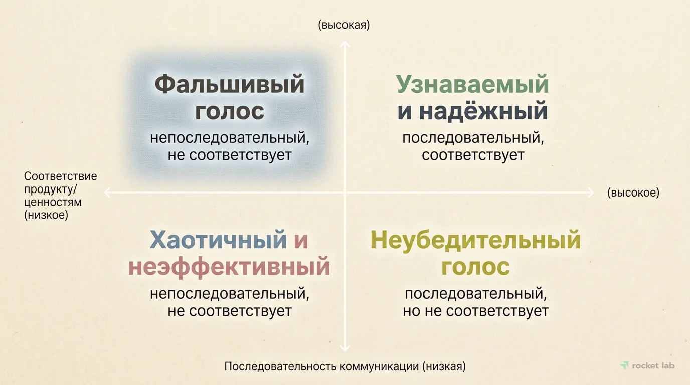 Матрица ошибок при формировании голоса бренда