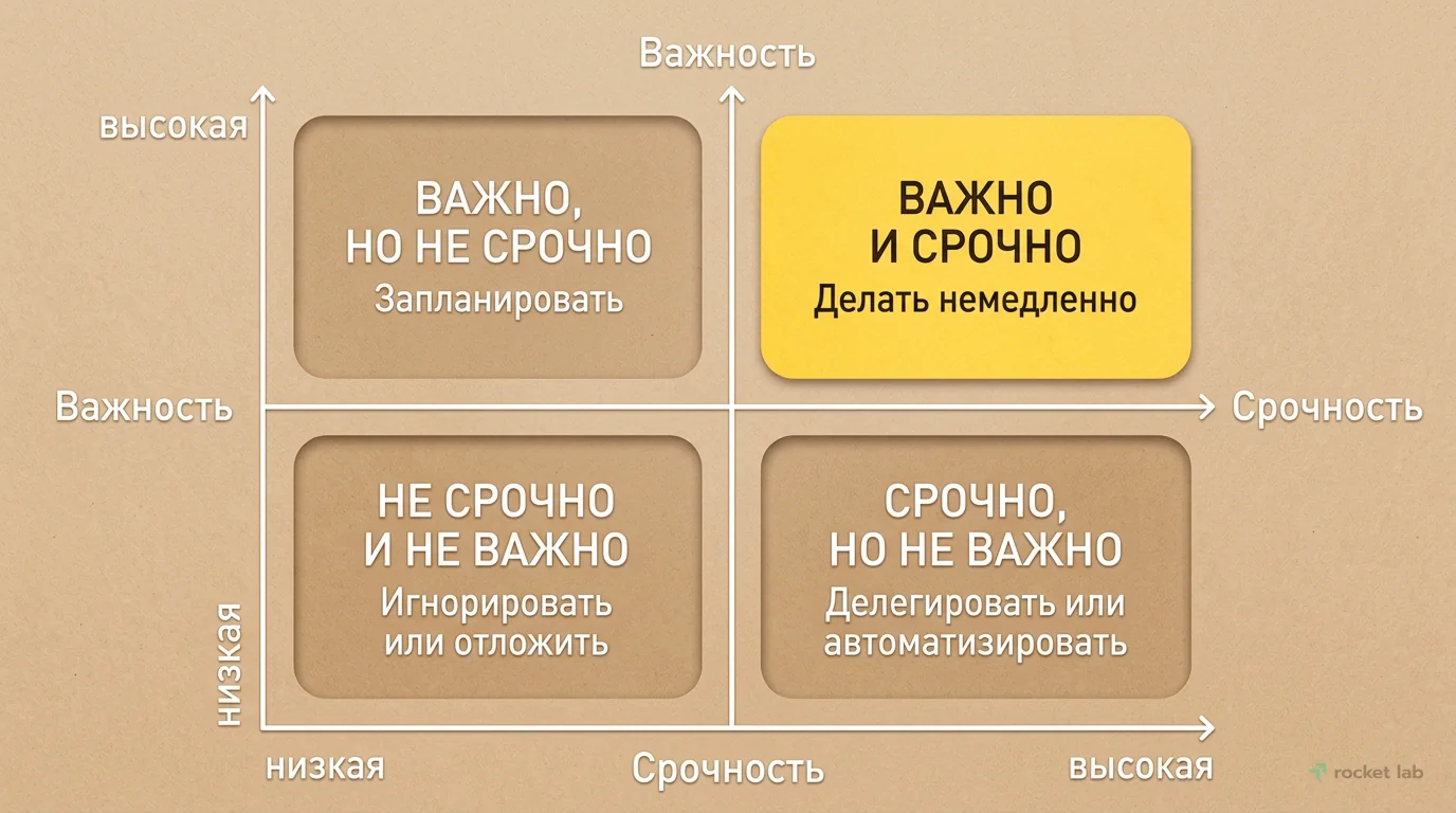 Матрица приоритизации проблем по Эйзенхауэру