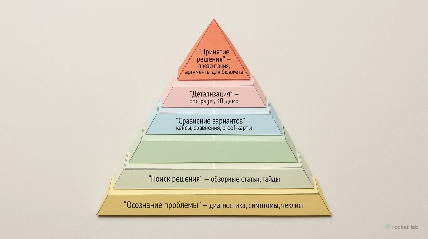 Матрица стадий клиента и контента в B2B