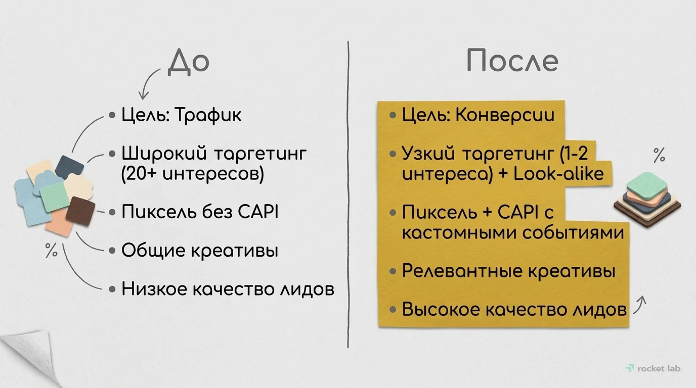 Оптимизация рекламных кампаний Meta: До и После