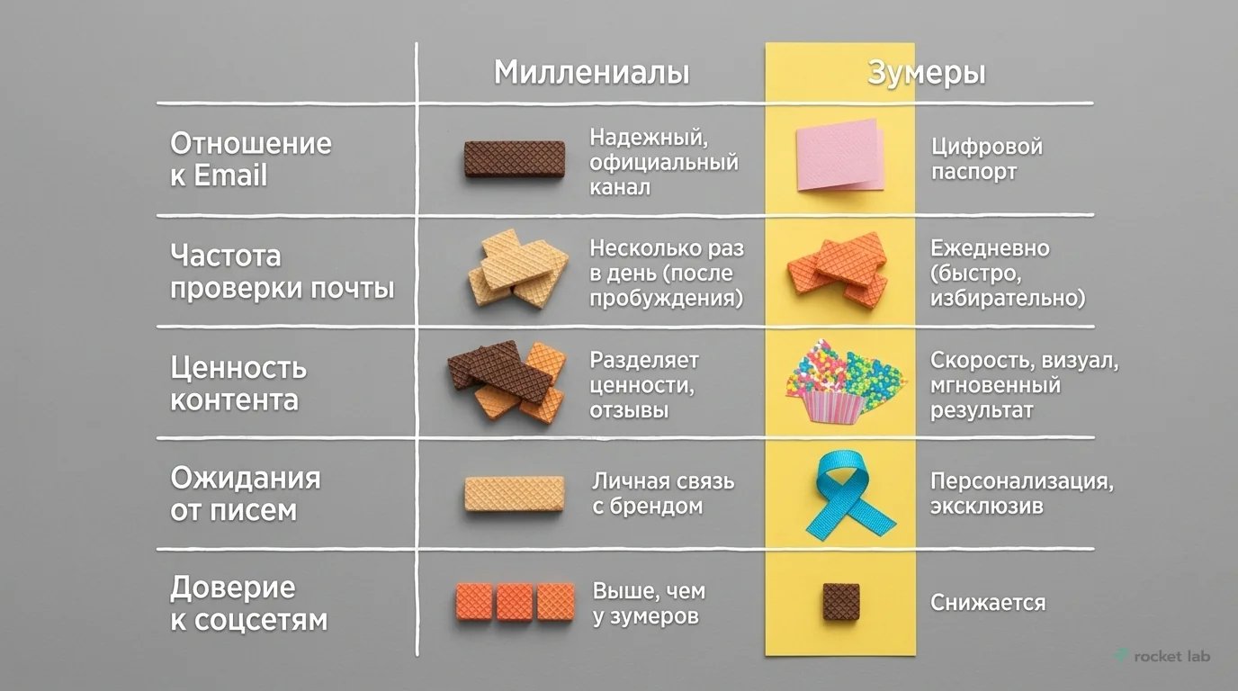 Особенности Email-восприятия: Миллениалы vs. Зумеры