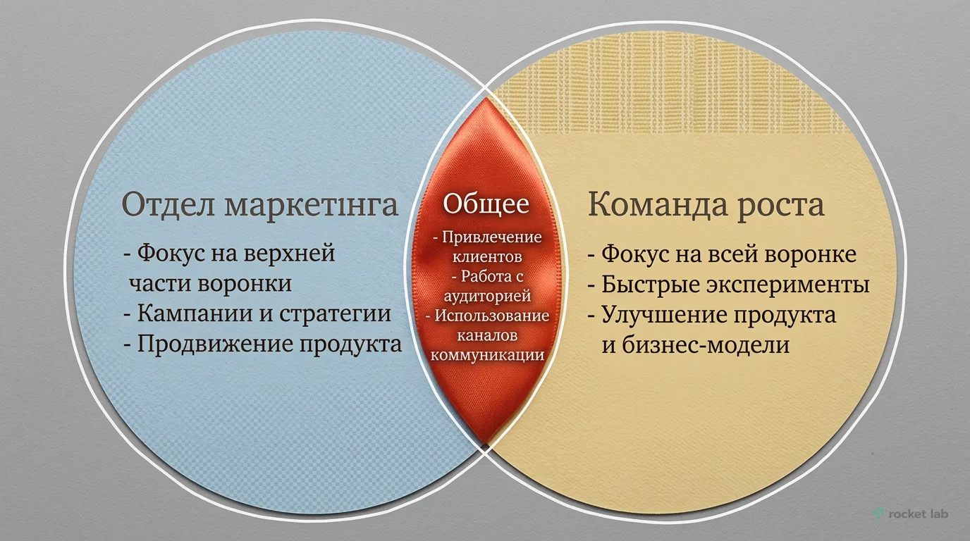 Отличия Отдела Маркетинга и Команды Роста