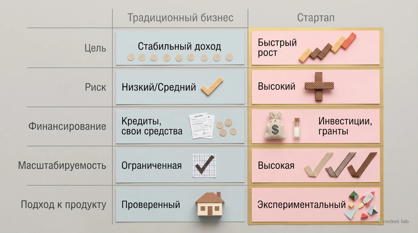 Отличия стартапа от традиционного бизнеса
