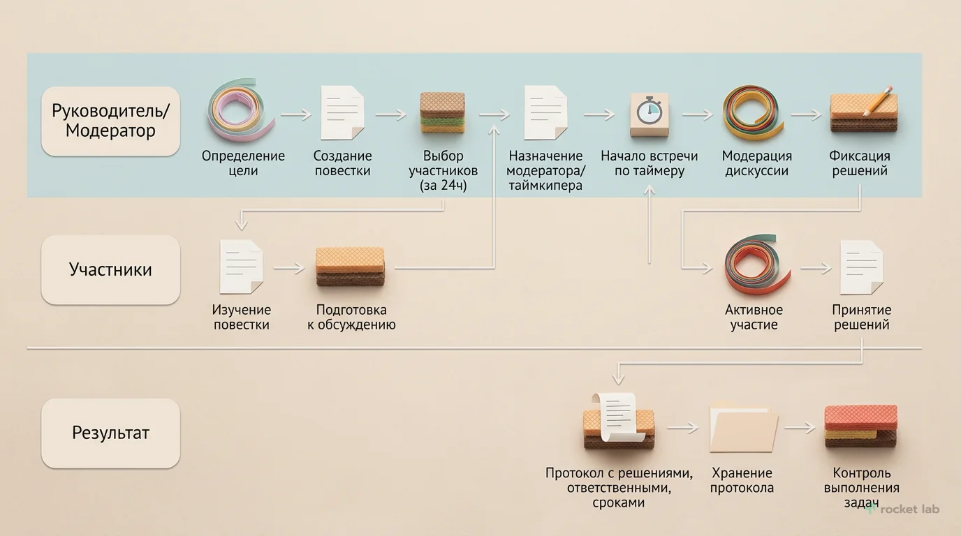 Пошаговый процесс эффективного совещания