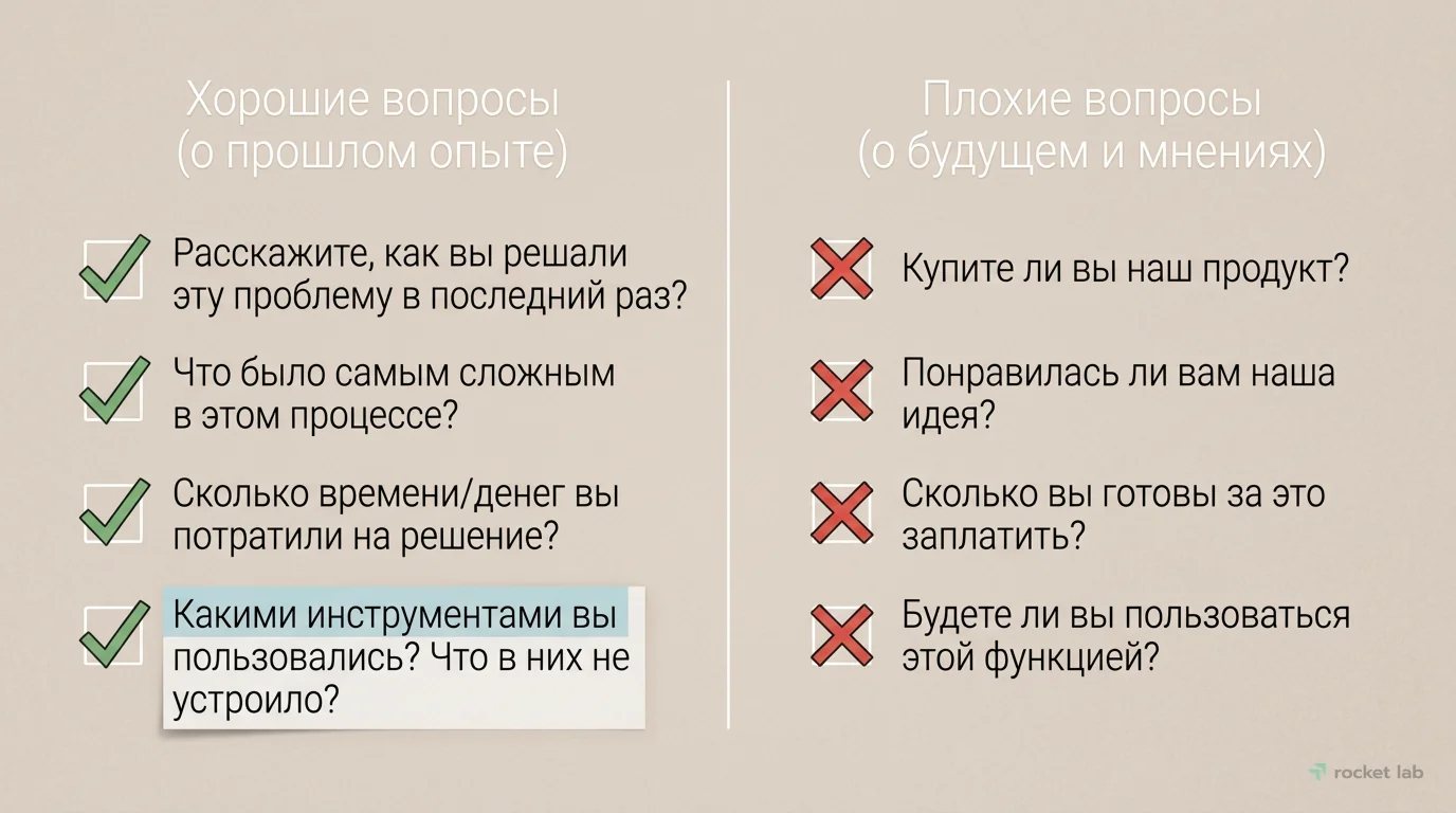 Правильные и неправильные вопросы для CustDev