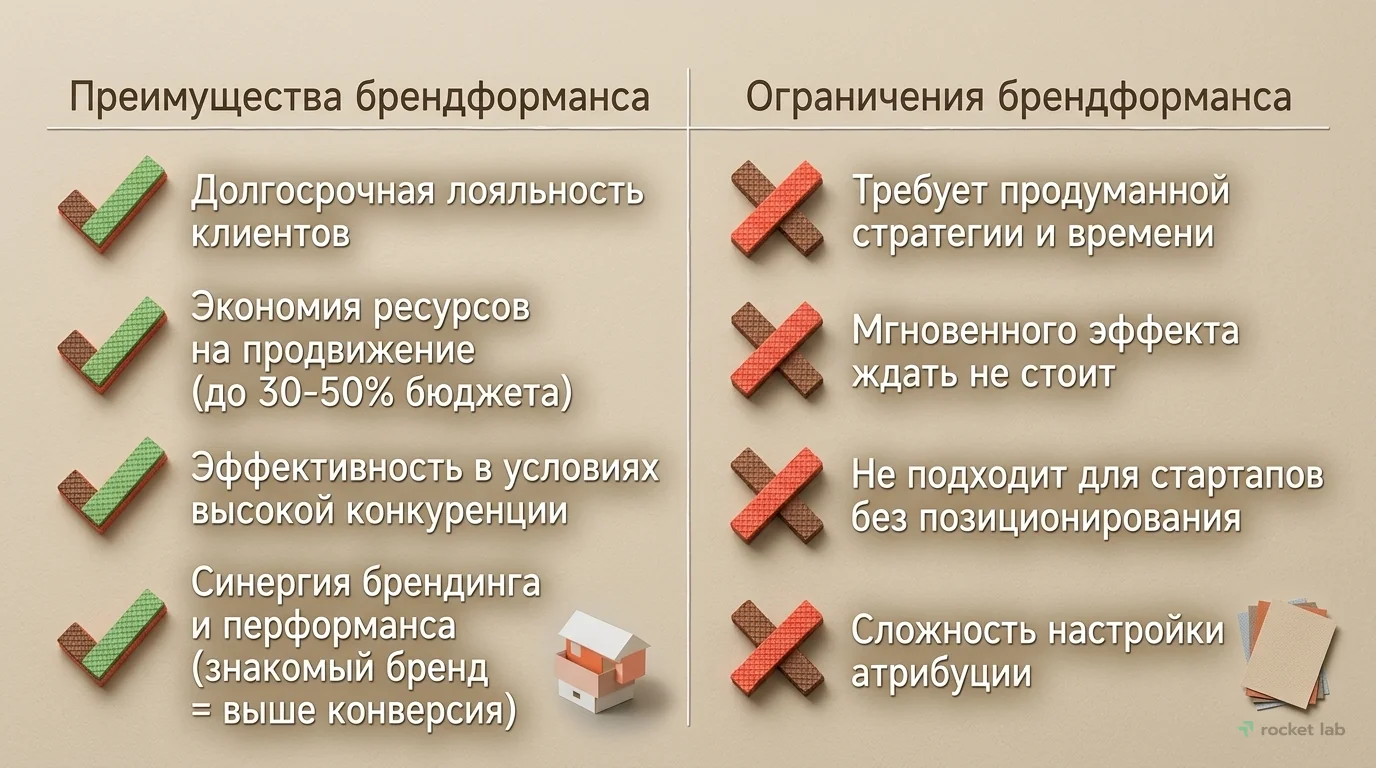 Преимущества и ограничения брендформанс-маркетинга
