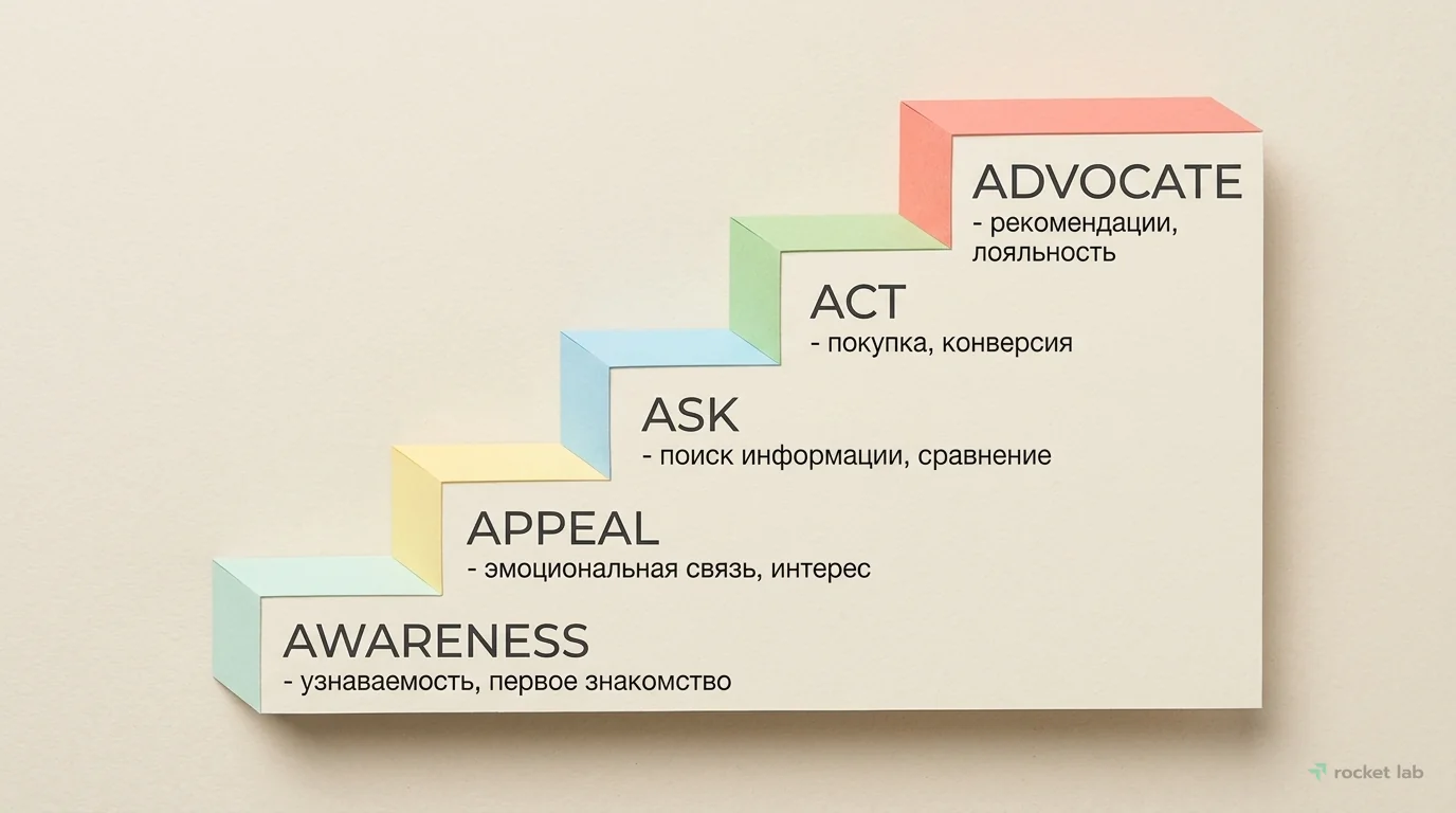 Путь клиента по модели 5A (Котлер)