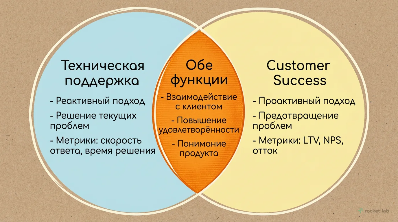 Различия между Customer Success и Технической поддержкой