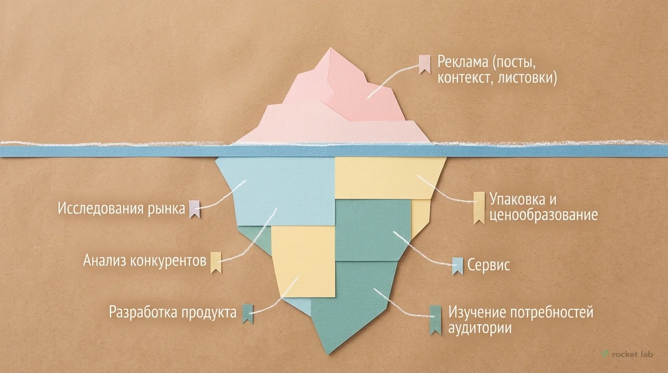 Реклама — лишь видимая часть маркетинга