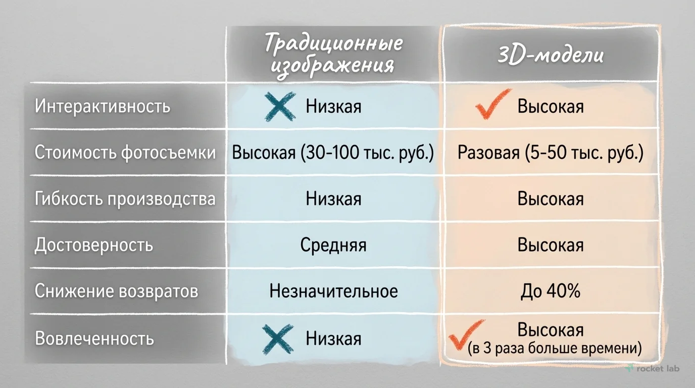 Сравнение 3D-моделей и традиционных изображений