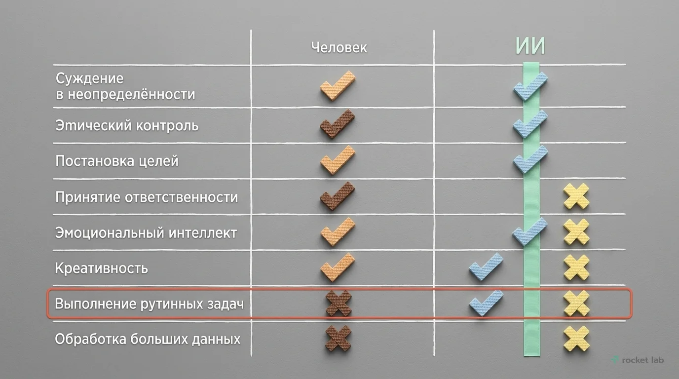 Сравнение компетенций: Человек vs ИИ