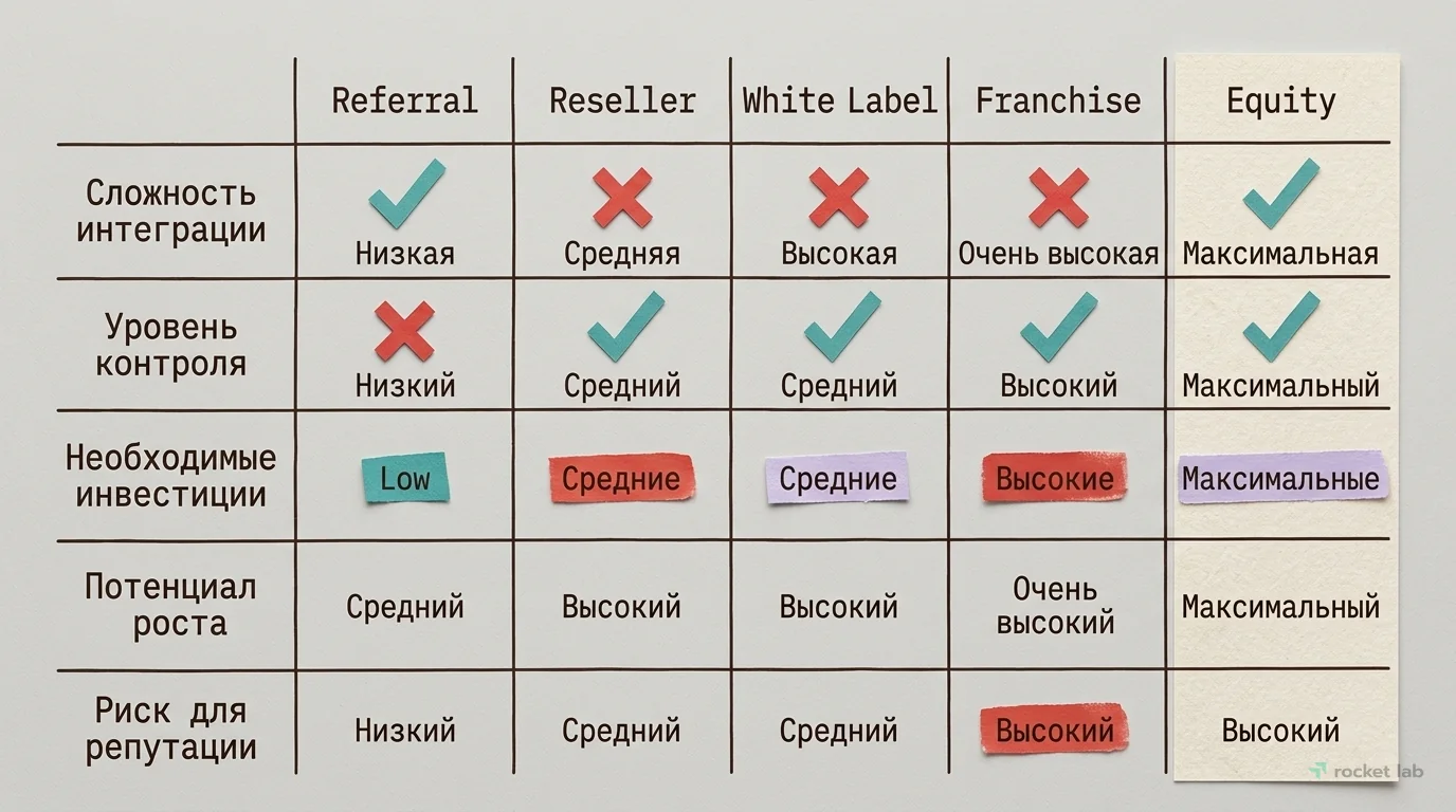 Сравнение моделей партнерства