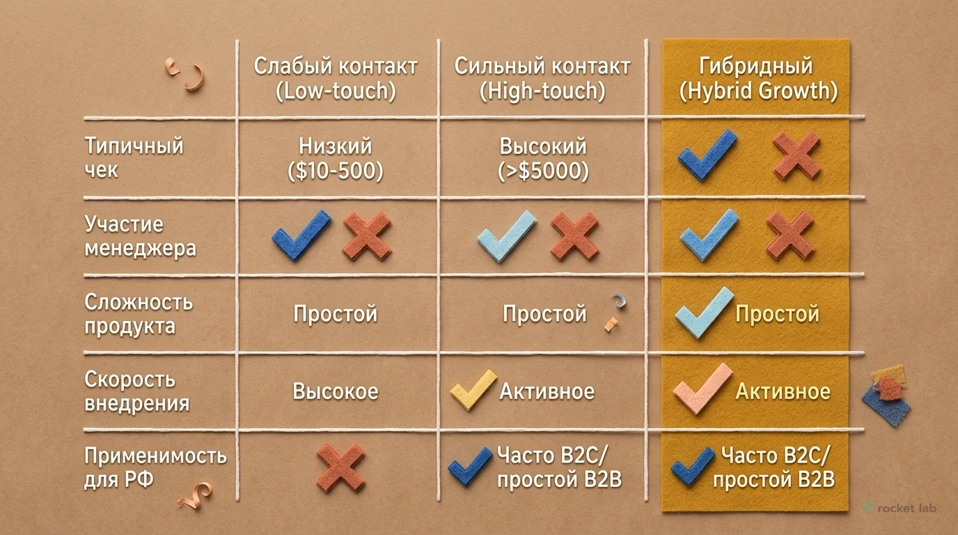 Сравнение моделей продаж SaaS