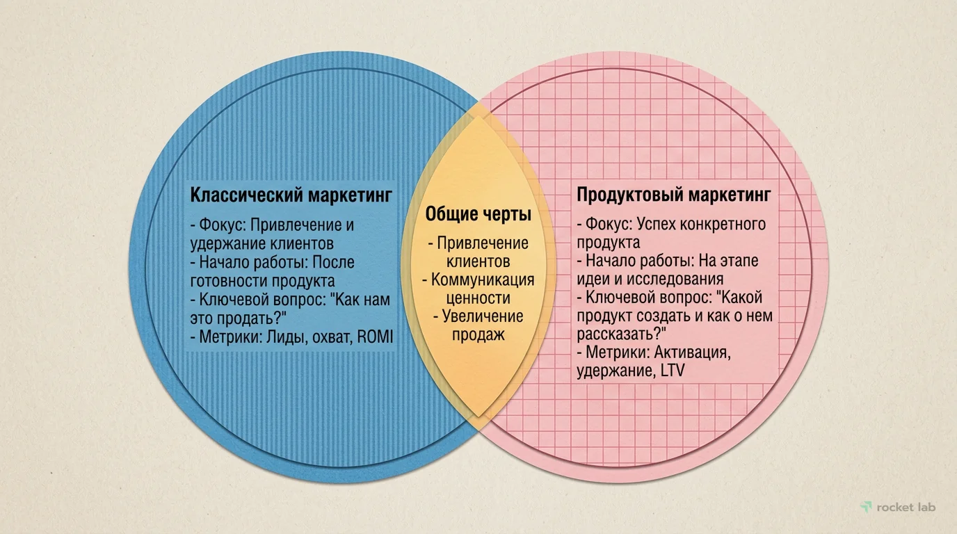 Сравнение продуктового и классического маркетинга