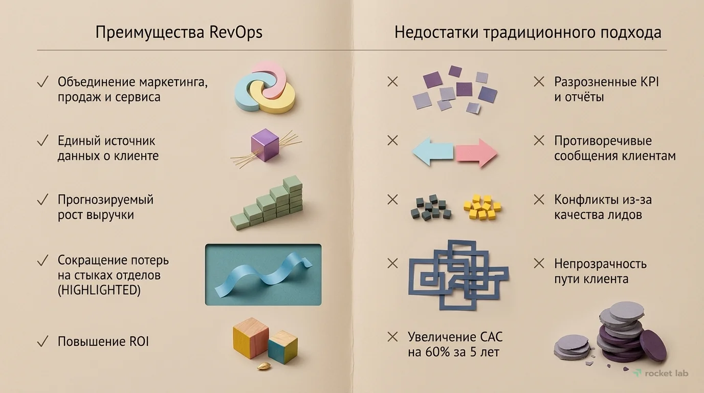 Сравнение RevOps и традиционного подхода