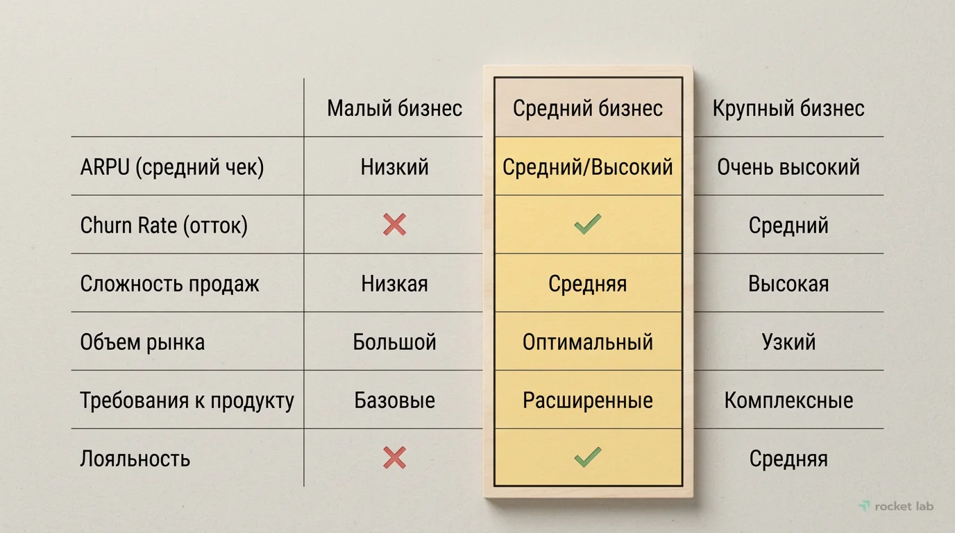 Сравнение сегментов B2B SaaS