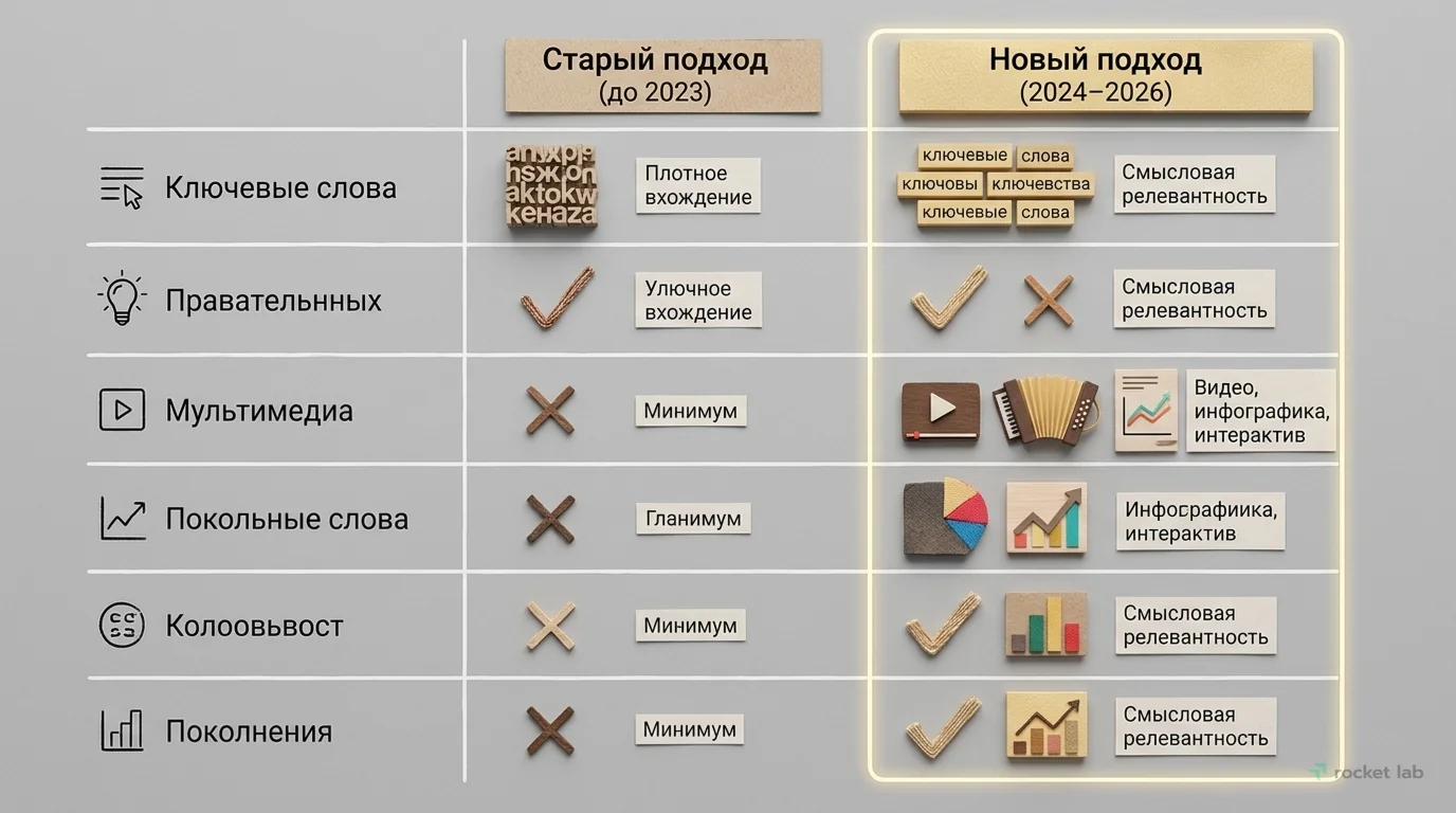 Сравнение старого и нового подходов к контент-стратегии