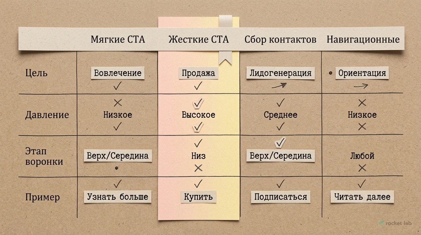 Сравнение типов призывов к действию