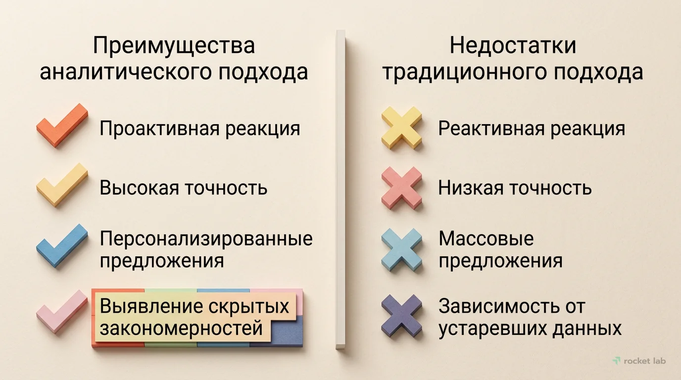 Сравнение традиционного и аналитического подходов к борьбе с оттоком