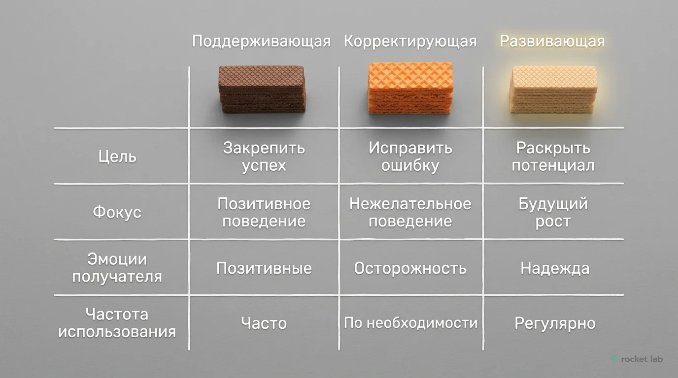 Сравнение видов обратной связи