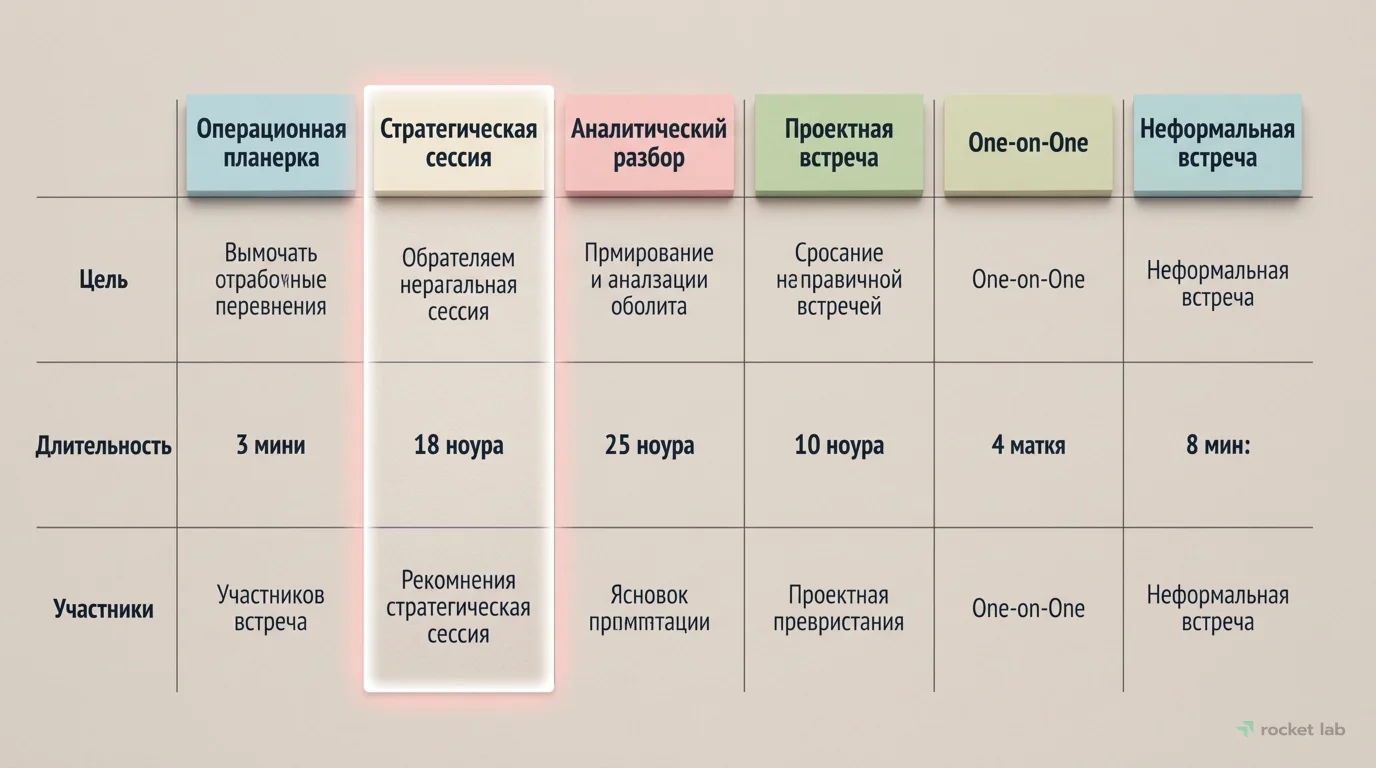 Сравнение видов совещаний