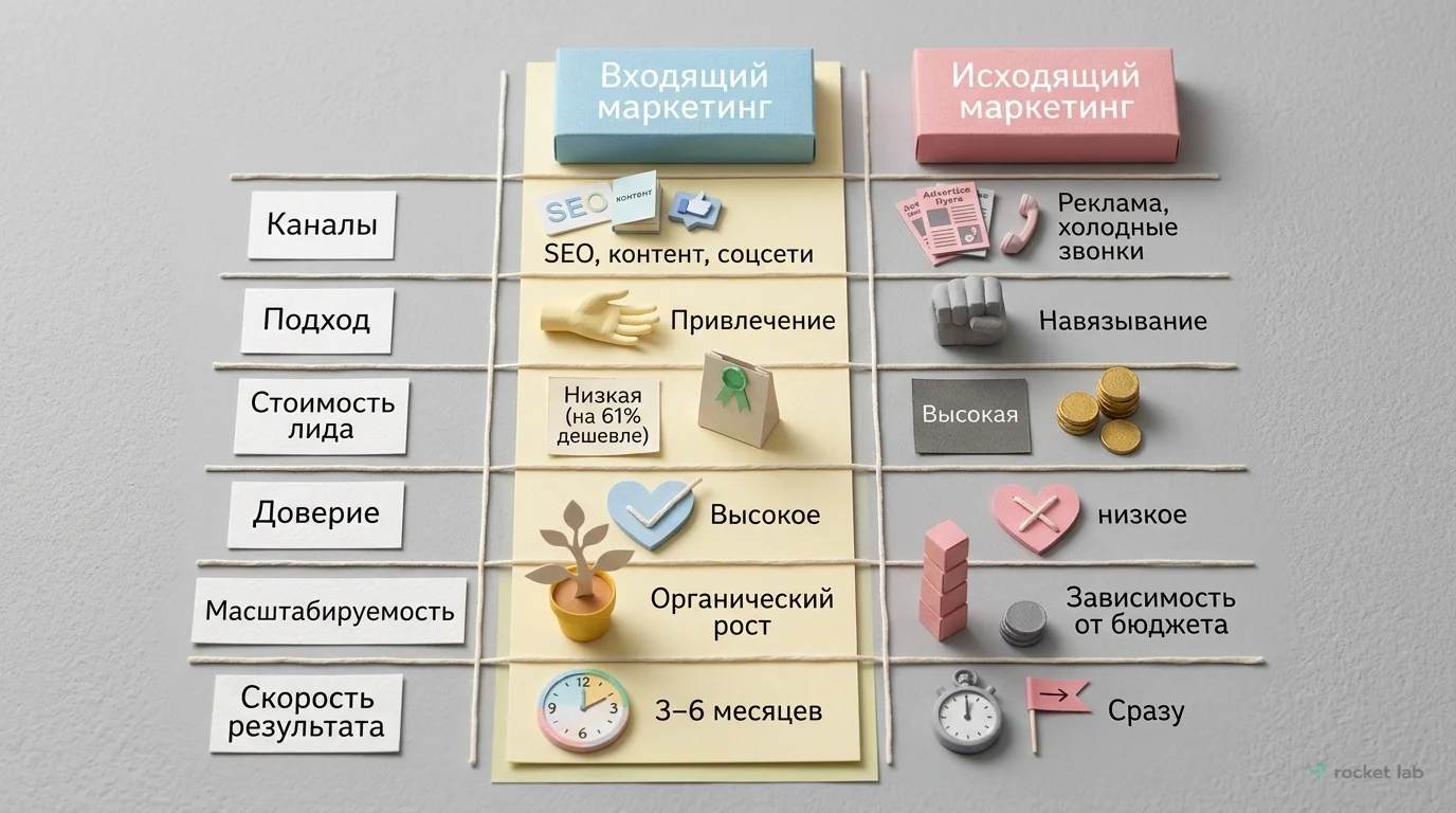 Сравнение: Входящий vs. Исходящий маркетинг
