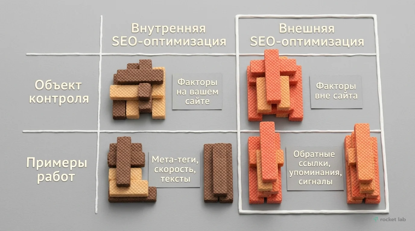 Сравнение внутренней и внешней SEO-оптимизации