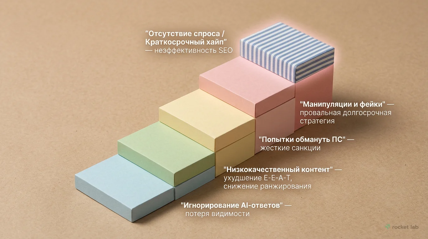 Стратегические ошибки в SEO: лестница к провалу