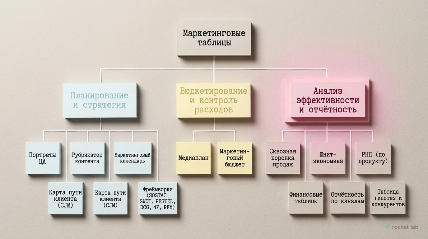 Структура маркетинговых таблиц