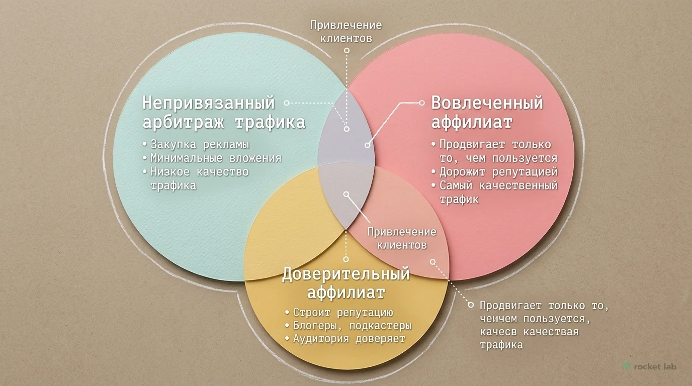 Типы партнеров в аффилиатном маркетинге