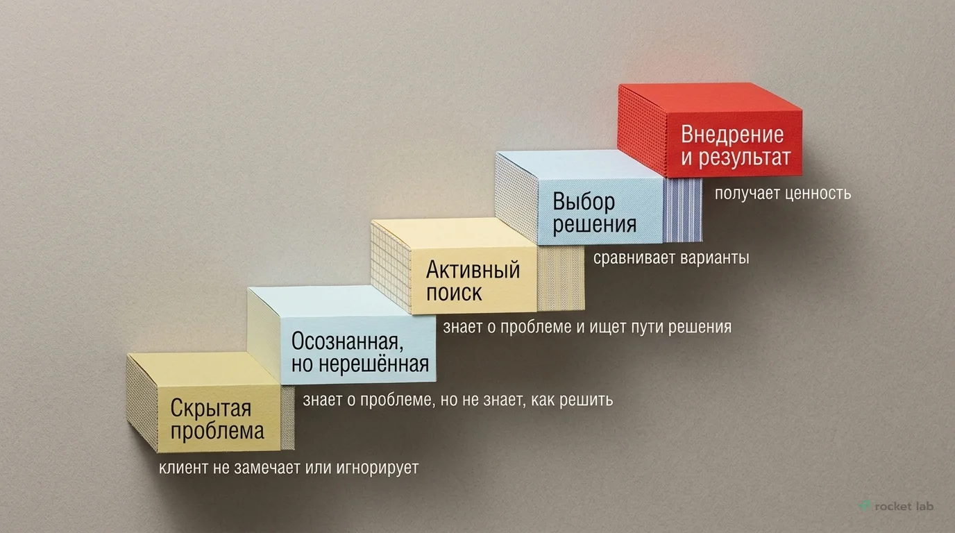 Уровни осознания потребности клиента (Solution Selling)