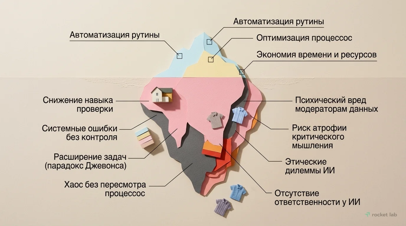 Видимые выгоды и скрытые риски внедрения ИИ