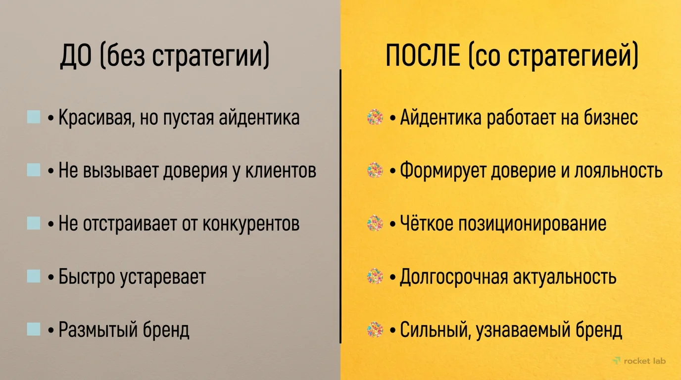 Влияние стратегии на айдентику: до и после