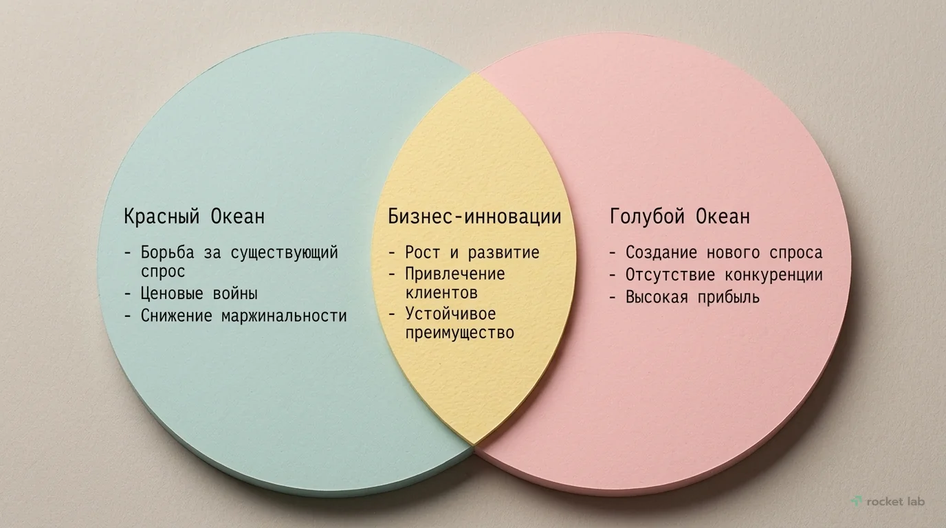 Красный vs Голубой океан: Общие черты и различия